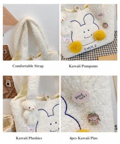 Kawaii Tote Bag with Accessories Aesthetic Lamb Like Tote Purse Kawaii Shoulder Bag Cute Kawaii Handbag for Women Teen Girls ...