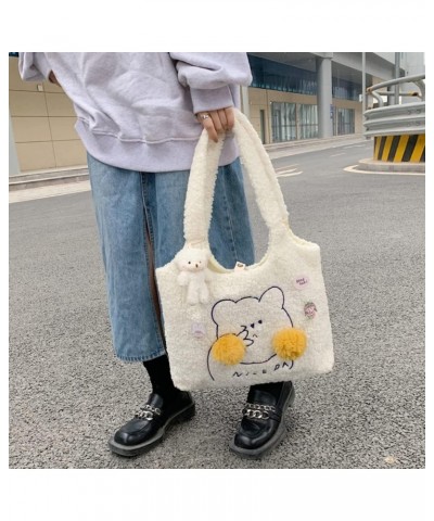 Kawaii Tote Bag with Accessories Aesthetic Lamb Like Tote Purse Kawaii Shoulder Bag Cute Kawaii Handbag for Women Teen Girls ...