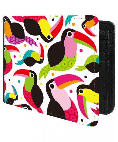 Unique Desige Pattern - Cute colorful tucan pattern, Slim Front Pocket Wallet Billfold RFID Blocking $8.75 Wallets