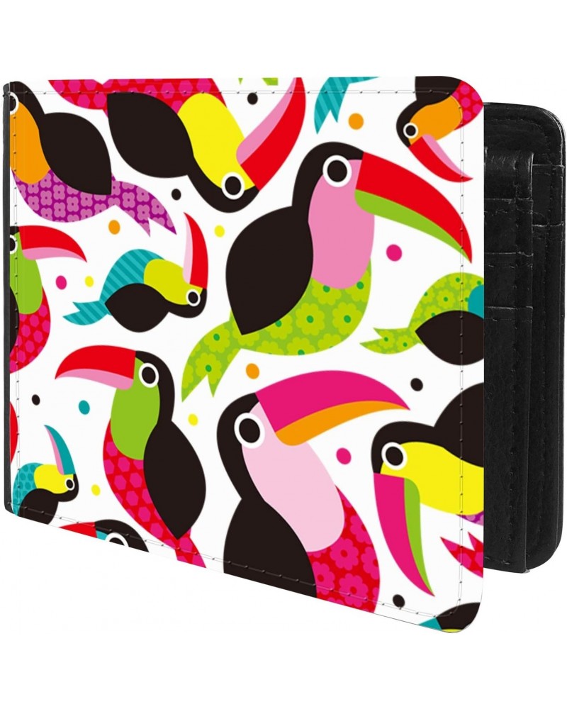 Unique Desige Pattern - Cute colorful tucan pattern, Slim Front Pocket Wallet Billfold RFID Blocking $8.75 Wallets