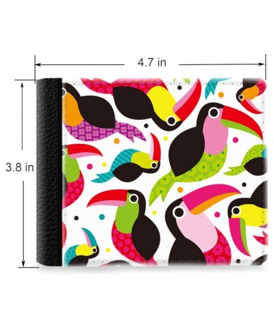 Unique Desige Pattern - Cute colorful tucan pattern, Slim Front Pocket Wallet Billfold RFID Blocking $8.75 Wallets