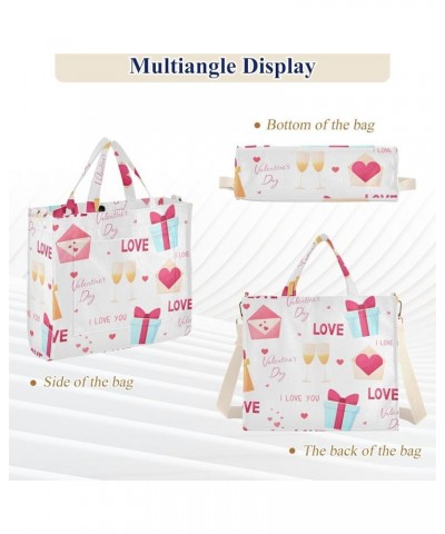 Valentine's Day Pattern Love Women's Tote Handbags Top Handle Satchel Shoulder Bag Crossbody Bag M $16.82 Totes