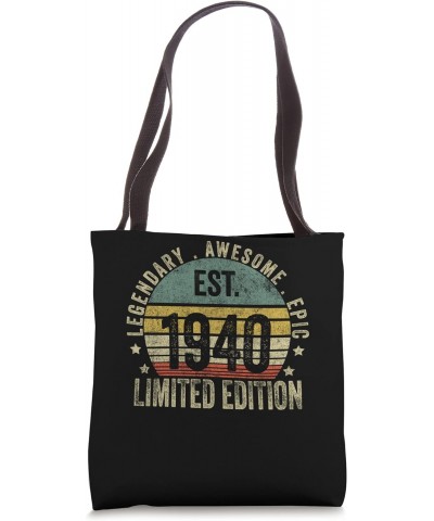 83rd Birthday Vintage 83 Year Old Est 1940 Limited Edition Tote Bag $9.04 Totes