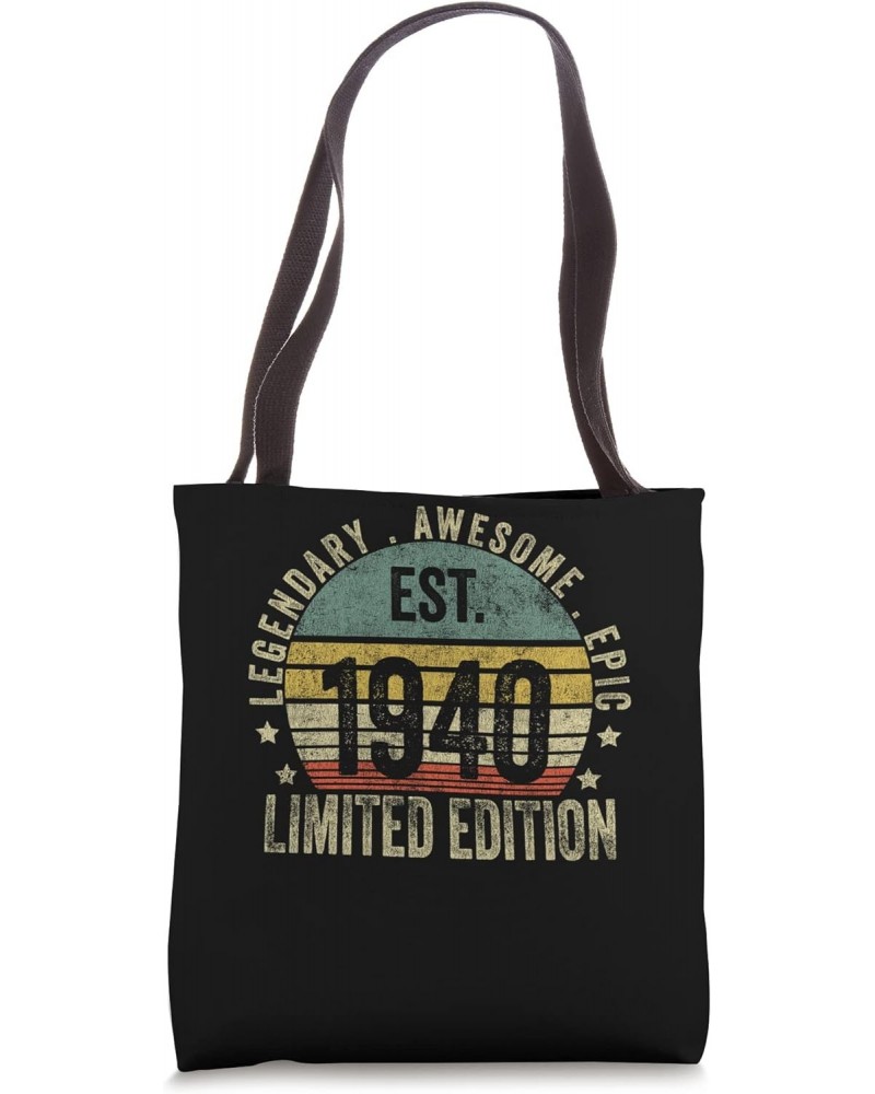 83rd Birthday Vintage 83 Year Old Est 1940 Limited Edition Tote Bag $9.04 Totes