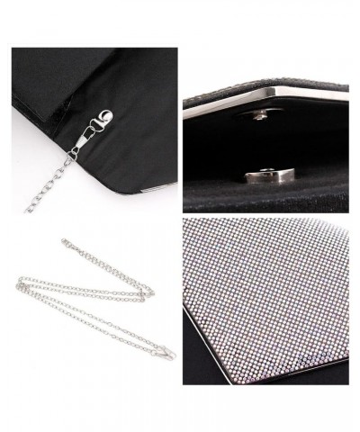 Womens Envelope Evening Bag Clutch Purses Sparkling Rhinestone Hangbag Shoulder Crossbody Bag with Detachable Chain Rhineston...