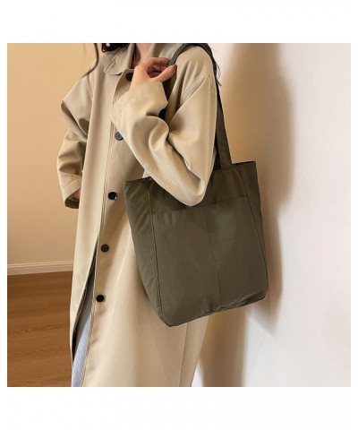 Versatile Trendy Tote Handbag Lightweight Soft Satchel Bag Women Large Shoulder Bag Solid Hobo Bag Commuting Bag Green $10.61...