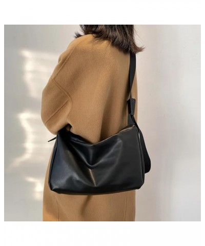 Large Capacity One Shoulder Bag PU Women's Versatile Crossbody Bag Commuter Bag Postman Bag Handbag A212-bk $18.00 Shoulder Bags