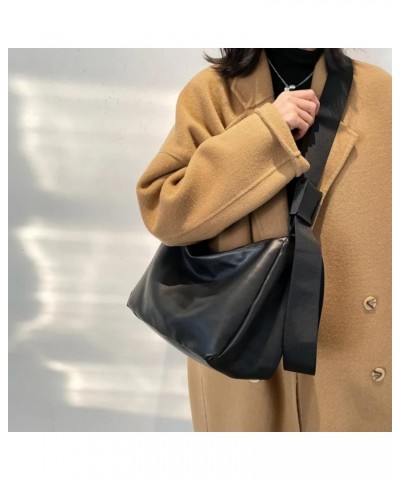 Large Capacity One Shoulder Bag PU Women's Versatile Crossbody Bag Commuter Bag Postman Bag Handbag A212-bk $18.00 Shoulder Bags