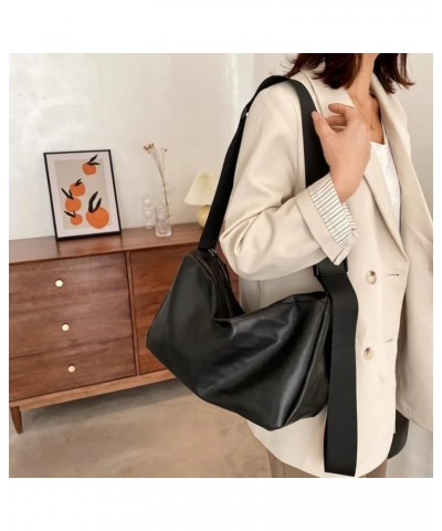 Large Capacity One Shoulder Bag PU Women's Versatile Crossbody Bag Commuter Bag Postman Bag Handbag A212-bk $18.00 Shoulder Bags