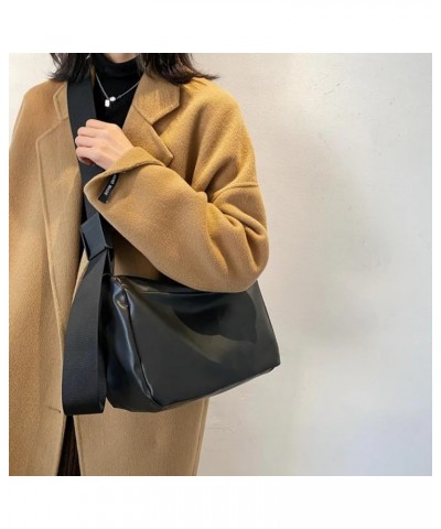 Large Capacity One Shoulder Bag PU Women's Versatile Crossbody Bag Commuter Bag Postman Bag Handbag A212-bk $18.00 Shoulder Bags