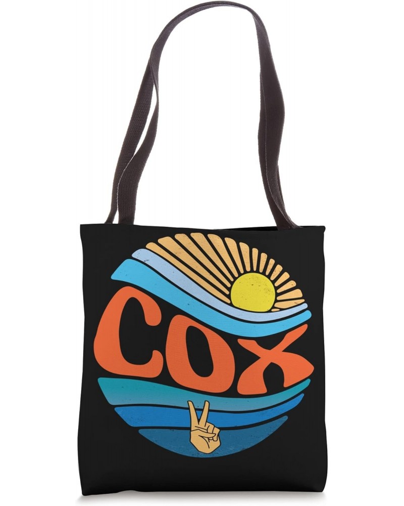 Cox Shirt Vintage Sunset Cox Groovy Tie Dye Tote Bag $15.54 Totes