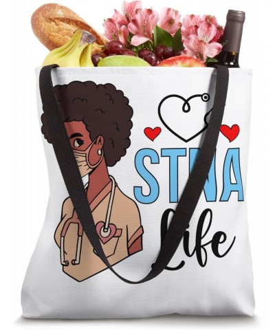 Black STNA Life State Tested Nursing Assistant STNA Nurse Tote Bag $14.84 Totes