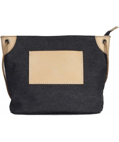 Shoulder Bag Medium Size Canvas Travel Satchel Weekend Shopping Messenger Purse Women Black $21.00 Crossbody Bags