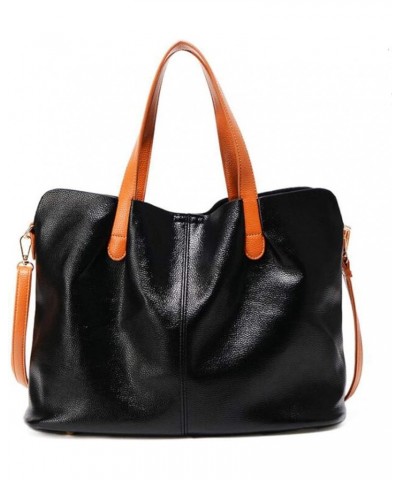 Women PU Leather Handbags Tote Shoulder Crossbody Bags Top Satchel Purses Black $25.79 Totes