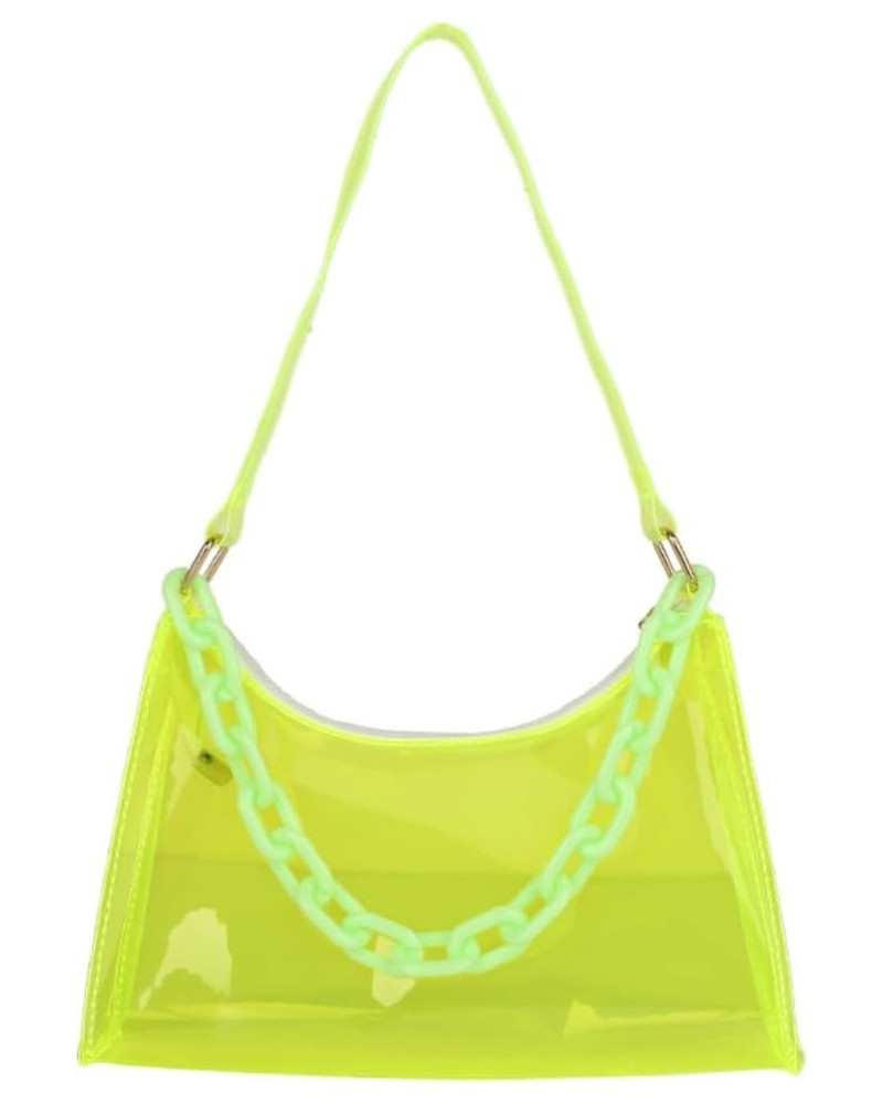 Cute Candy Color Transparent Bag Jelly Bags Purses for Women Large Capacity Handbag Pvc Multipurpose with Chain Green $12.64 ...