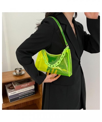 Cute Candy Color Transparent Bag Jelly Bags Purses for Women Large Capacity Handbag Pvc Multipurpose with Chain Green $12.64 ...