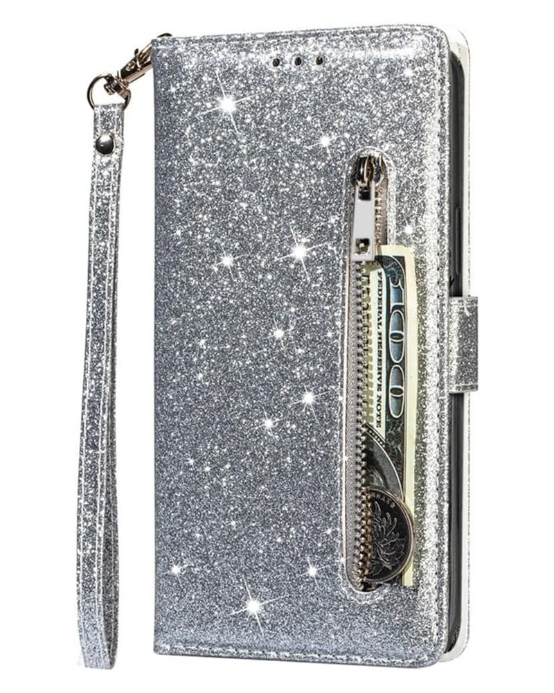 for Google Pixel 6 Magnetic Flip Sparkling Phone Case, Zipper Bag Protective Leather Case Gold Pixel 6 Silver $13.79 Totes