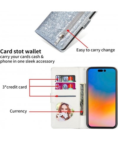 for Google Pixel 6 Magnetic Flip Sparkling Phone Case, Zipper Bag Protective Leather Case Gold Pixel 6 Silver $13.79 Totes