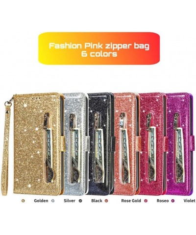 for Google Pixel 6 Magnetic Flip Sparkling Phone Case, Zipper Bag Protective Leather Case Gold Pixel 6 Silver $13.79 Totes