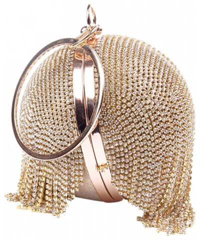 Women Round Ball Dazzling Crystal Evening Handbags Rhinestone Tassel Handle Purse Bags Wedding Shoulder Handbags Gold $27.34 ...