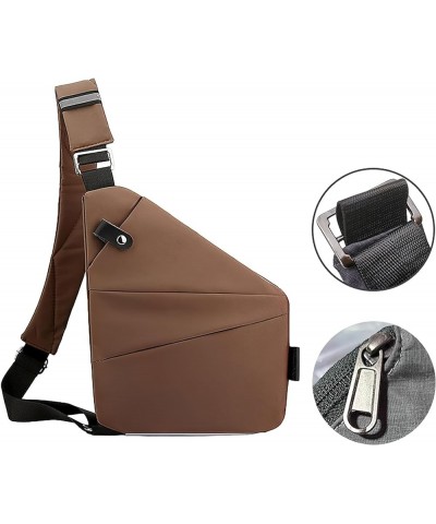 Anti Theft Crossbody Bag for Men Women Small Sling Bag for Travel with Multi Pocket Coffee-shoulder Left $15.11 Crossbody Bags