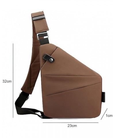 Anti Theft Crossbody Bag for Men Women Small Sling Bag for Travel with Multi Pocket Coffee-shoulder Left $15.11 Crossbody Bags