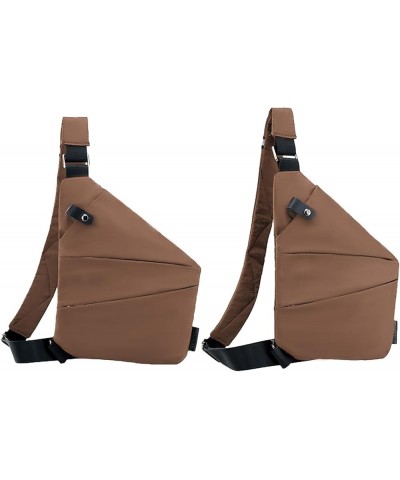 Anti Theft Crossbody Bag for Men Women Small Sling Bag for Travel with Multi Pocket Coffee-shoulder Left $15.11 Crossbody Bags