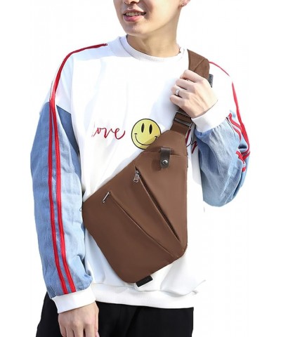 Anti Theft Crossbody Bag for Men Women Small Sling Bag for Travel with Multi Pocket Coffee-shoulder Left $15.11 Crossbody Bags