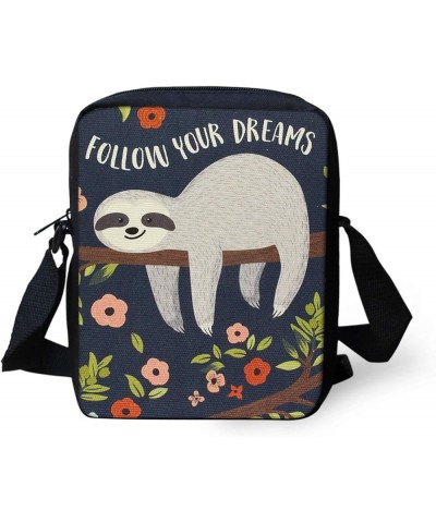 Animal Horse Pattern Women Cross Body Shoulder Bag for School Travel Sloth 6 $9.71 Crossbody Bags