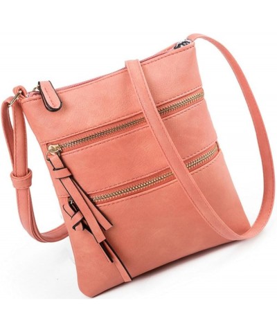 Small Crossbody Purses for Women,Triple Zip Multi Pocket Leather,Adjustable Strap Over the Shoulder Bags Red $28.61 Totes