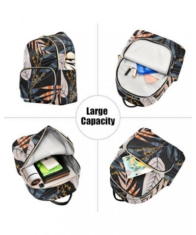 Tropical Leaf Colorful Print Women's Backpack Wallet Casual Small Backpack Fashion Women's Travel Bag School Backpack Color22...