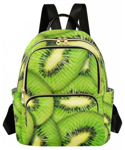 Women Backpack Kiwi Slice Closeup Green Anti-Theft Travel Backpack with Luggage Belt Lightweight Handbag Lady Purse Roomy Dou...