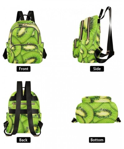 Women Backpack Kiwi Slice Closeup Green Anti-Theft Travel Backpack with Luggage Belt Lightweight Handbag Lady Purse Roomy Dou...