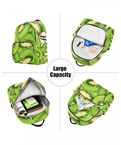 Women Backpack Kiwi Slice Closeup Green Anti-Theft Travel Backpack with Luggage Belt Lightweight Handbag Lady Purse Roomy Dou...