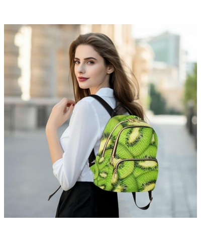 Women Backpack Kiwi Slice Closeup Green Anti-Theft Travel Backpack with Luggage Belt Lightweight Handbag Lady Purse Roomy Dou...