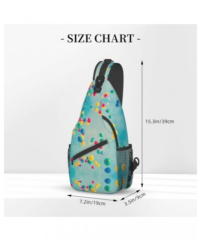 Color Octopus Crossbody Bag Chest Shoulder Bag Small Casual Backpack Suitable For Women Men Hiking Colorful Balloons Blue Sky...