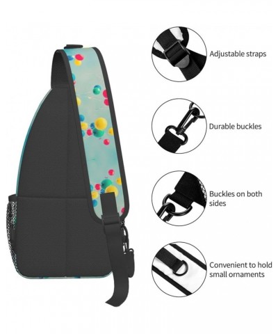 Color Octopus Crossbody Bag Chest Shoulder Bag Small Casual Backpack Suitable For Women Men Hiking Colorful Balloons Blue Sky...