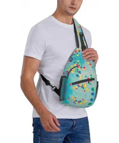 Color Octopus Crossbody Bag Chest Shoulder Bag Small Casual Backpack Suitable For Women Men Hiking Colorful Balloons Blue Sky...