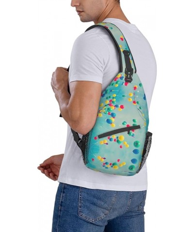 Color Octopus Crossbody Bag Chest Shoulder Bag Small Casual Backpack Suitable For Women Men Hiking Colorful Balloons Blue Sky...