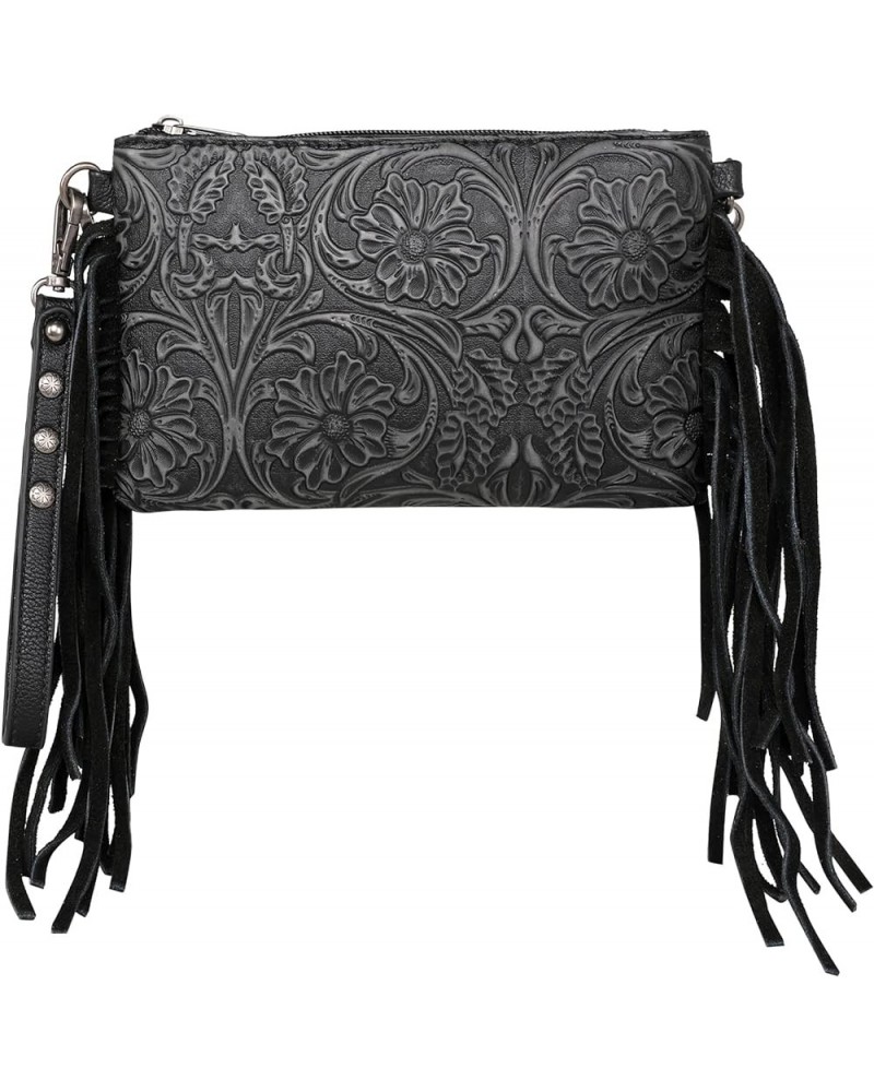 Western Purse for Women Crossbody Bag Wristlet Clutch Purse Z1 Black $21.72 Crossbody Bags