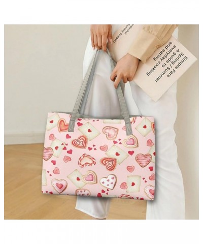 Handbags for Women Purse Leather Crossbody Bag Durable Top Handle Girl Valentine's Day Print $22.50 Totes