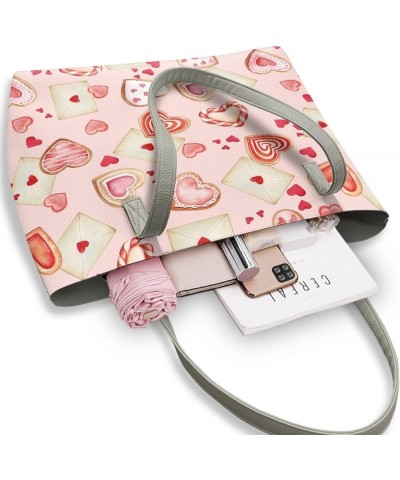 Handbags for Women Purse Leather Crossbody Bag Durable Top Handle Girl Valentine's Day Print $22.50 Totes