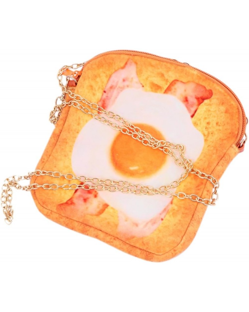 1pc Toast Messenger Bag Plush Toast Crossbody Bag Chain Purse Harajuku Shoulder Pouch Coin Purse Wallet Yellow $9.43 Wallets