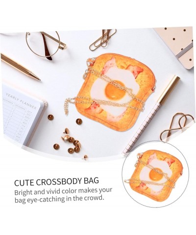 1pc Toast Messenger Bag Plush Toast Crossbody Bag Chain Purse Harajuku Shoulder Pouch Coin Purse Wallet Yellow $9.43 Wallets