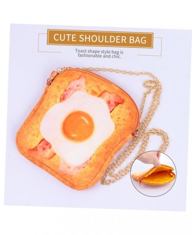 1pc Toast Messenger Bag Plush Toast Crossbody Bag Chain Purse Harajuku Shoulder Pouch Coin Purse Wallet Yellow $9.43 Wallets