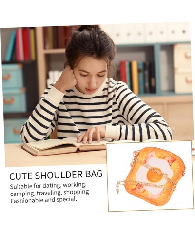 1pc Toast Messenger Bag Plush Toast Crossbody Bag Chain Purse Harajuku Shoulder Pouch Coin Purse Wallet Yellow $9.43 Wallets