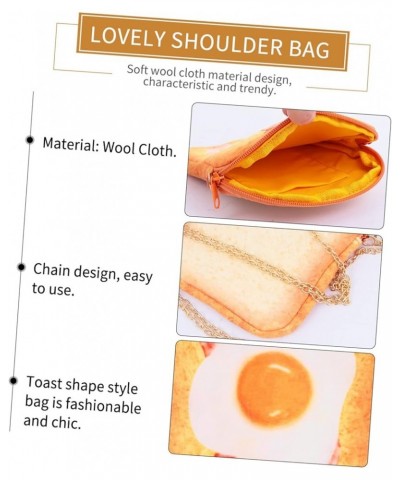 1pc Toast Messenger Bag Plush Toast Crossbody Bag Chain Purse Harajuku Shoulder Pouch Coin Purse Wallet Yellow $9.43 Wallets