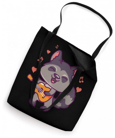 Valentine Raccoon Playing Guitar Heart Love Singing Raccoon Tote Bag $10.35 Totes