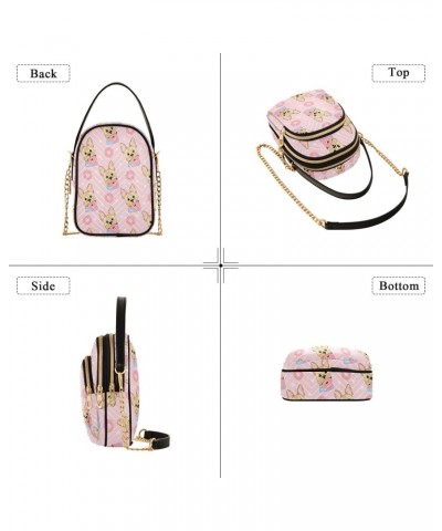 Chain Crossbody Bags for Women Funny French Bulldog with Donut Quilted Shoulder Crossbody Handbags Travel Cross Body Cell Pho...