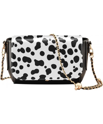 Crossbody Handbag Dog Cow Print Black White PU Leather Shoulder Bag Sturdy Travel Pouch Compact Chic Bag for Women Everyday U...